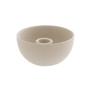 Beige ronde kaarsenhouder van Storefactory in mat keramiek
