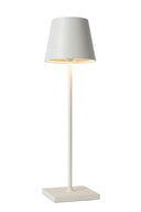 Witte Lucide tafellamp voor buiten, 38 cm hoog.