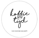 Ronde wanddecoratie Label-R muurcirkel koffietijd in wit en zwart