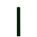 Donkergroene DeluxeHomeart LED dinerkaars van 24 cm hoog met een realistische vlam