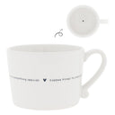 Bastion Collections mok l kisses in zwart en wit aardewerk
