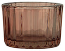 Ib Laursen waxinehouder in bruin glas met geribbeld design