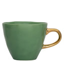 Urban Nature Culture mok s good morning in de kleur groen met een gouden rand