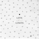 Servetten uit de serie Love Without Limits van Bastion Collections in wit, zwart en titaan