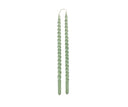 Set van twee handgedraaide Swirl kaarsen van Rustik Lys in de kleur Dusty Green