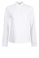 Zoso blouse travel karen in de kleur off white met een klassieke kraag en knoopsluiting