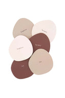 Zusss onderzetters happy home van beige PU leer met een diameter van 10 cm