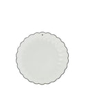 Bastion Collections cakebord met schulp-rand in wit aardewerk met zwart decor