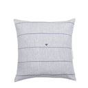 Bastion Collections kussenhoes 50x50 in blauw/grijs met geborduurd hartje en strepen