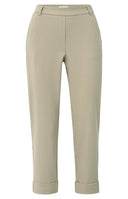 YAYA broek met omgeslagen zoom in zandbeige uitvoering