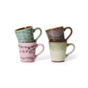 Set van vier HKliving espresso mokken uit de 70s Ceramics collectie in Brutalism stijl