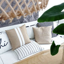 Label-R buitenkussen streep - kaki