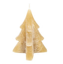 Decoratieve kerstboomvormige kaars in de kleur taupe