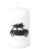 Zoedt kaars met kerstauto opdruk