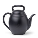 Zwarte Xala gieter Chai met bolvormig design en twee handgrepen