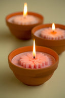 Rustik Lys kaars flower l