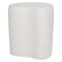 Witte keramieken sidetable van Urban Nature Culture met een handgehamerde textuur en een glad oppervlak.