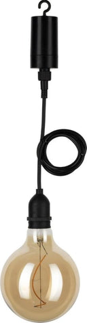 Zwarte LED hanglamp met glazen en kunststof behuizing