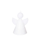 Witte engelvormige kaars van 10 cm hoog