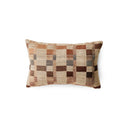 HKliving kussen met blokpatroon in aardetinten, afmeting 40x25 cm