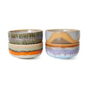 Set van vier HKliving dessertschalen uit de Reef collectie in diverse retro kleuren