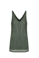 G-maxx top in de kleur army met V-hals