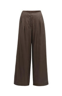 YAYA broek wijde pijpen - bruin