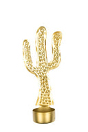 Gouden MrsBloom waxinehouder Juan in de vorm van een cactus