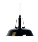 Zwarte industriële hanglamp van HKliving met zwart-wit gestoffeerd draad