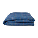 HKliving plaid sherpa in blauw met witte ruitprint en zachte binnenzijde