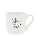 Bastion Collections mok m coffee love van wit aardewerk met donkergrijze tekst