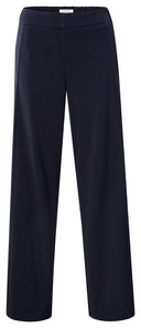 YAYA broek met details in de kleur inktblauw met wijde pijpen