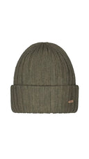 Barts beanie bayne in de kleur army met een gekamde textuur