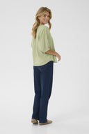 Cream blouse - green tea