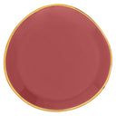 Ronde porseleinen Urban Nature Culture theetip in de kleur apricot met gouden accenten.