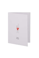 Zusss kaart broche zwanger in zwart, wit en rood met bijbehorende broche