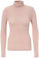 De JcSophie coltrui - blush in de kleur blush, getoond als een elegante trui met colkraag.