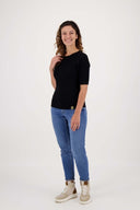 Zusss gebreide top - zwart
