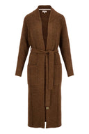 Zusss vest met ceintuur in hazelnootbruin met ceintuur in de taille