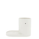 Witte en zwarte aardewerken zeephouder van Bastion Collections