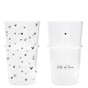 Bastion Collections latte glas van helder glas met zwarte opdruk