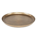 Rond metalen stylingbord in antiek goud