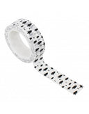 Zoedt masking tape met zwart en wit dennenboomdessin op een rol van papier