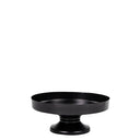 Zwarte metalen cakestandaard van Bastion Collections met een elegante voet en opstaande rand