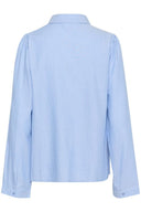 Cream blouse krijtstreep - lichtblauw