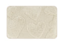 Zusss badmat in creme kleur met een wit hartjespatroon