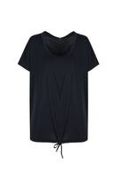 Zwart G-maxx T-shirt in travel kwaliteit met koord in de onderkant