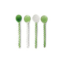 Set van vier glazen lepels van HKliving in de kleur emerald groen