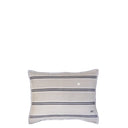Bastion Collections kussen stripes uitgevoerd in de kleur titane met een streeppatroon en een wit hartje.