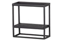 Zwart metalen wandrek van WOOOD met een strak en minimalistisch design.